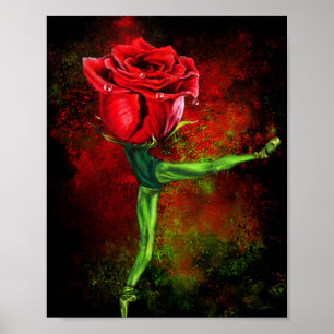 Bailarina Rosa Dançarina de Ballet Poster - Pintur