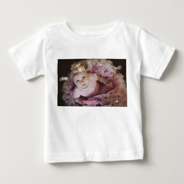 Bailarina Rosa Menina Bebê - Camiseta Manga Longa (Frente)