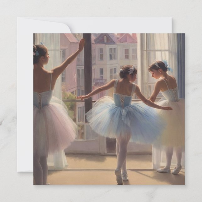 Bailarinas en el estilo de Degas Tarjeta (Verso)