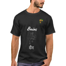 "Bains Legacy: Punjabi Script T-Shirt Com Logotipo