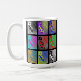 Baixo ereto e BAIXO da caneca do rolo