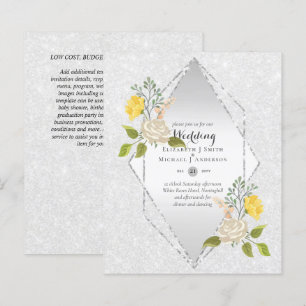 BAIXO ORÇAMENTO Convite de casamento de Flor Amare