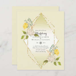 BAIXO ORÇAMENTO Convite de casamento de Flor Amare