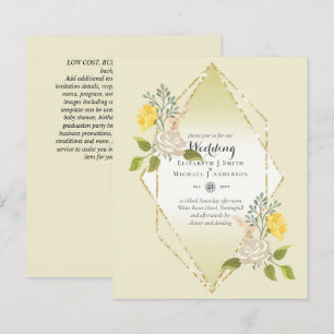 BAIXO ORÇAMENTO Convite de casamento de Flor Amare