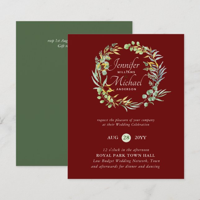 Baixo Orçamento Rede de Casamento Orçamento Orçame (Frente/Verso)