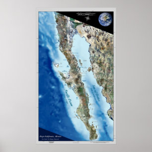 Baja California, poster do satélite de México