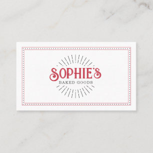 Baker Bakery Logotipo Dessert Catering Cartão de v