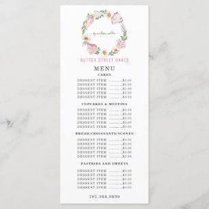 Baker Bakery Watercolor Bakers Utensls Menu