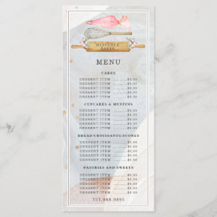 Baker Bakery Watercolor Bakers Utensls Menu