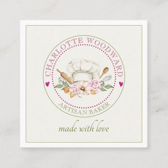 Baker Chefs Hat Cartão de visita (Frente)