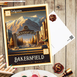 Bakersfield, Califórnia   Cartão Postal Antigo