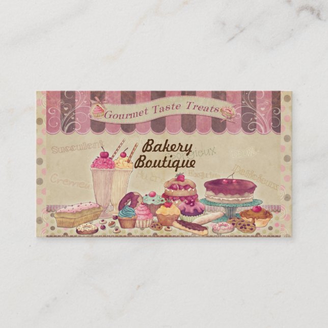 Bakery Boutique Cakes & Patisserie Cartão de visit (Frente)
