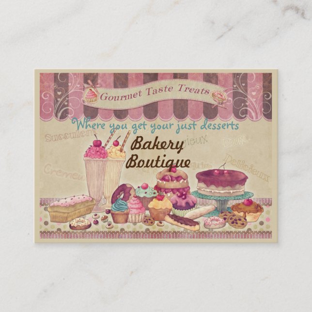 Bakery Boutique Cakes & Patisserie Cartão de visit (Frente)