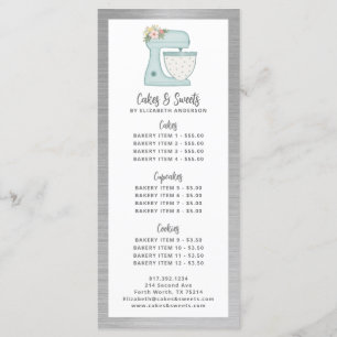 Bakery Chef Chef Menu