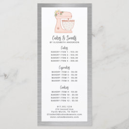 Bakery Chef Chef Menu