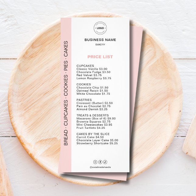 Bakery Menu Price List  (Bakery Menu Price List)