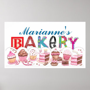 Bakery - Sinal de Poster de cozinha - SRF