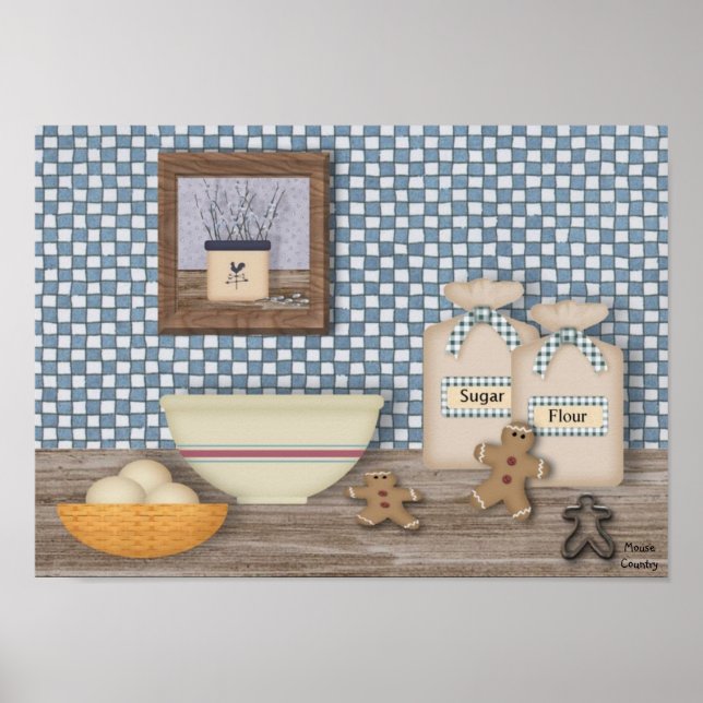 Baking Gingerbird Men Poster (Frente)