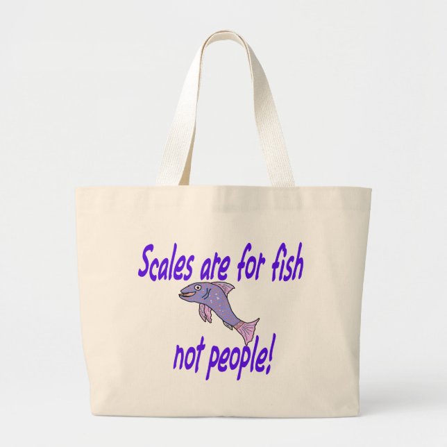 Balanças são para peixes grande bolsa tote (Frente)