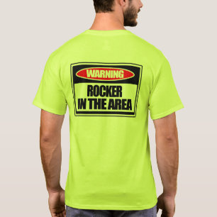 Balancim de advertência no t-shirt da área