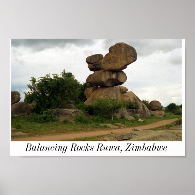 Balancing Rocks Ruwa Zimbabwe Poster (Frente)