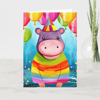 Balão Bash Hippo: Cartão de Aniversário de criança