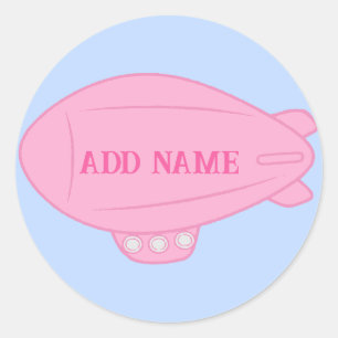 Balão Blimp Rosa No Adesivo Personalizado Do Céu A