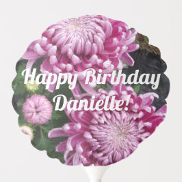 Balão de Aniversário Feliz, Pink Chrysanthemum