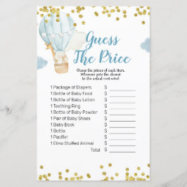 Balão de ar quente Aquarela Adivinha o preço Jogo