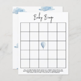 Balão de ar quente azul - jogo de bingo Chá de fra