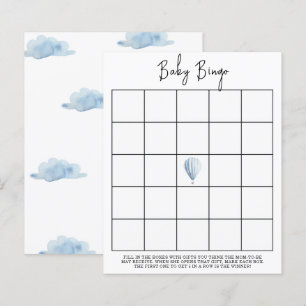 Balão de ar quente azul - jogo de bingo Chá de fra
