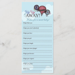 Balão de ar quente - Desejos da nota de memória do