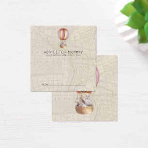 Balão de ar quente do rosa dos cartões   do