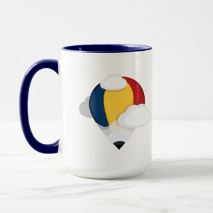 Balão de ar quente e caneca de lápis