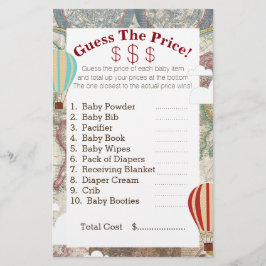 Balão de Ar Quente e Mapa Mundial Adivinham Os Pre