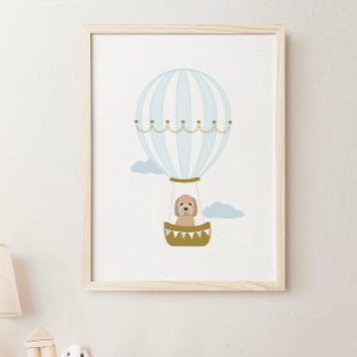 Balão de Ar Quente Goldendoodle Nursery Poster