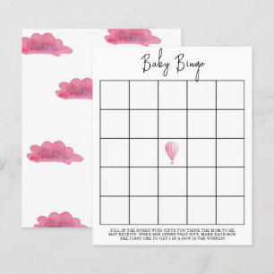 Balão de ar quente rosa - jogo de bingo Chá de fra