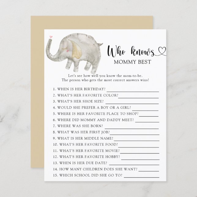 Balão de Elefante de Aquarela - Quem conhece melho (Frente/Verso)