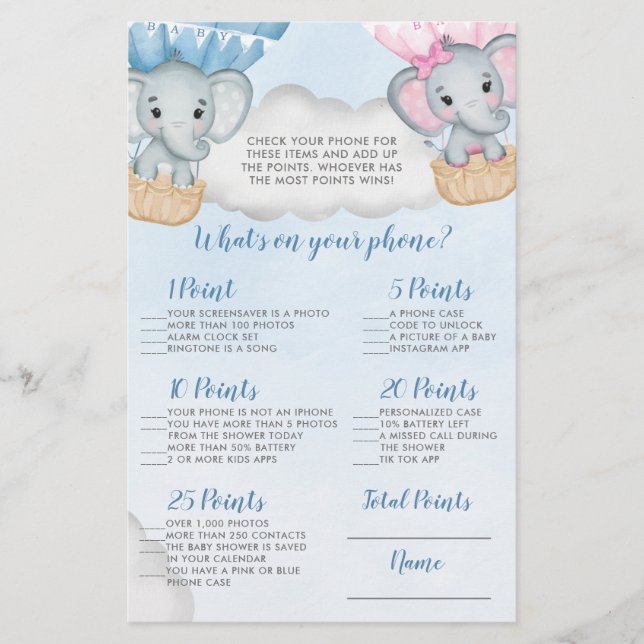 Balão de elefante O que há no seu jogo de Chá tele (Frente)