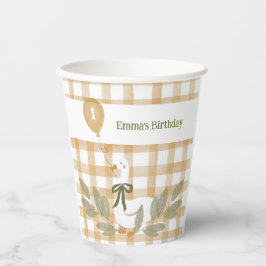 Balão de Ganso Fazenda Gingham Amarelo