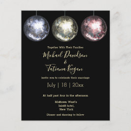Balas de discoteca brilham convite de casamento