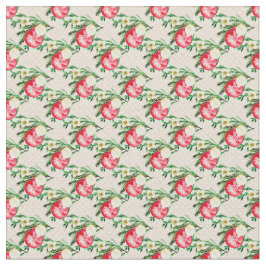 Balas de Natal Vermelhas no Tecido Rosa