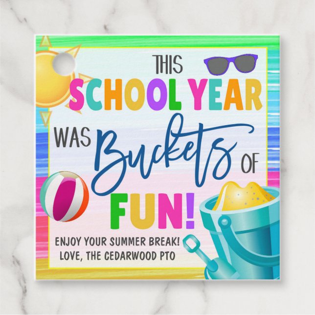 Balde da etiqueta de presente divertida (Frente)