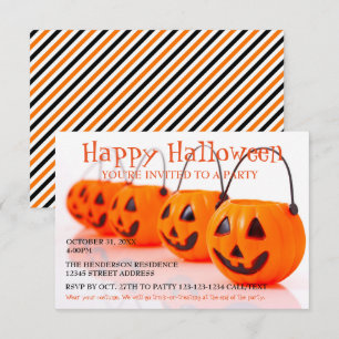 Baldes de abóbora - Convite para Festa de Hallowee