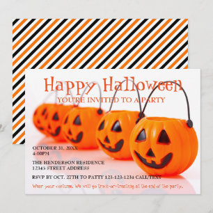 Baldes de abóbora - Convite para Festas de Hallowe