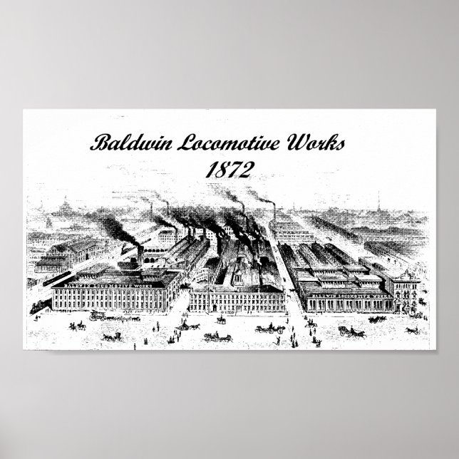 Baldwin Locomotive Works 1872 Poster (Frente)