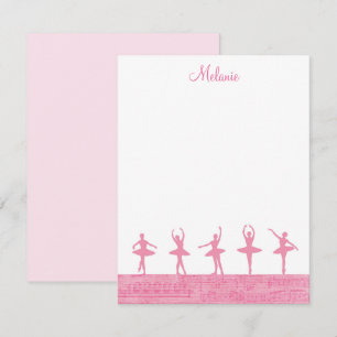 Balé Ballerina Girly Pink Modelo Note Card