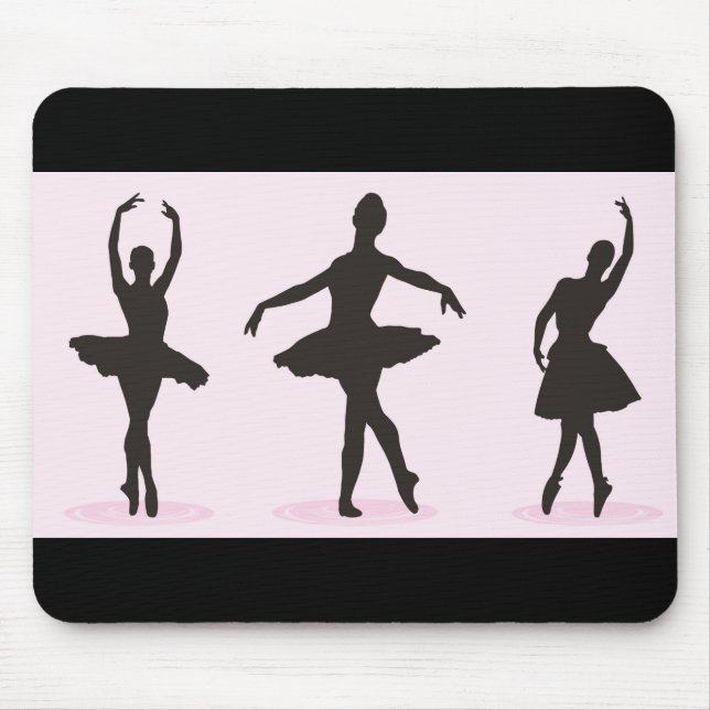 Balé Ballerina Silhouette Mouse Pad Mousepad (Frente)