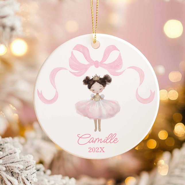 Balé Dançarino Cor-de-rosa com Enfeites de natal (Pink Ballerina Keepsake Christmas Ornament)