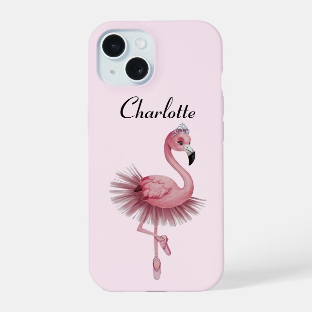 Balé Flamingo Dançer Capa de telefone Personalizad (Verso)
